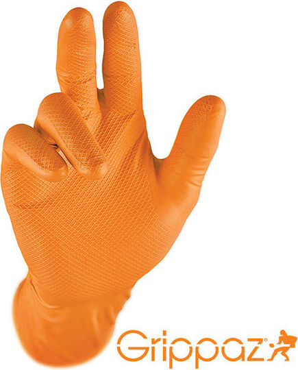 Gloves for Work Disposable Orange Nitrile 50pcs