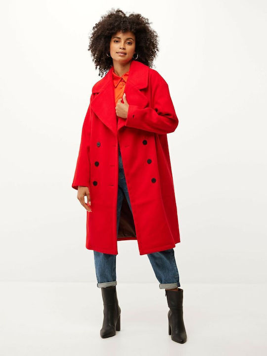 Mexx Women's Midi Coat Red