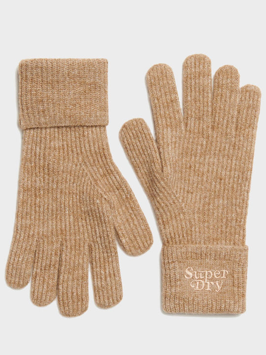 Superdry Unisex Knitted Gloves Beige