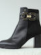 Кожени Дамски Ботуши с Средна Пета Черно