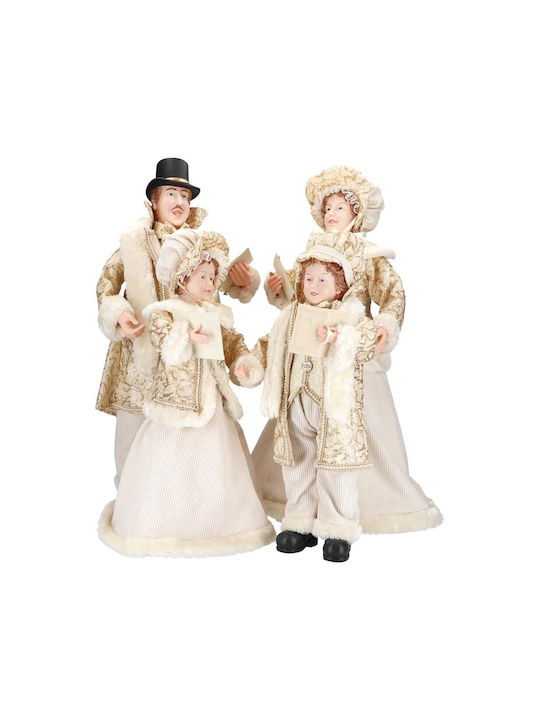 MSA Set Decorativ de Cor Crăciun 4 Figurine Fildeș Aur