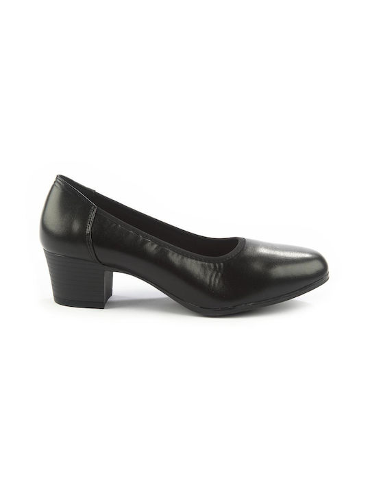 Fshoes Synthetic Leather Black Heels