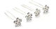 Decorative Agrafe de Păr Argintiu cu Floare / Strass 7cm 2buc