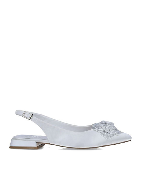 Satin Pantofi balerini pentru femei in Alb Culori