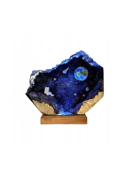 Night Light Cosmos Rocket Decorative Wooden + Epoxy Resin