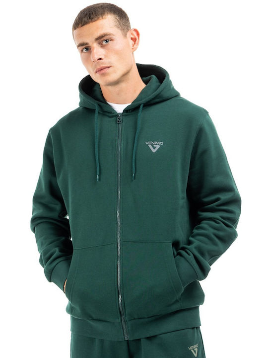 Venimo Jupiter Sweatshirt Fleece with Hood Green