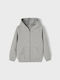 Kids Sweatshirt Cardigan with Hood and Pockets Grey