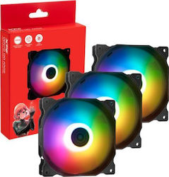 Adata XPG Vento 120 Вентилатор за кутия (1200 оборота / 45.3 cfm) с ARGB осветление и 3-Pin свързване 3 бр