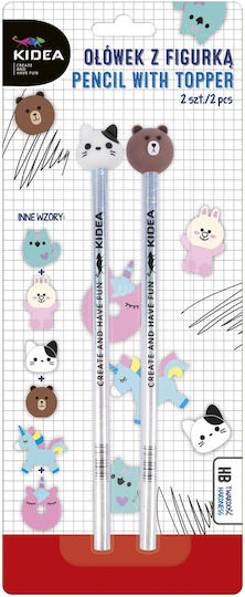 Derform Pencil HB Silver 2pcs Teddy bear