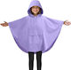 Jemidi Rain Poncho - Unisex Waterproof Poncho with Hood & Carrying Case for Kids 3 to 5 Years - Small - Purple Waterproof Kids Casual Jacket with Hood Purple