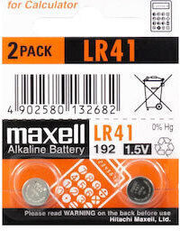 Maxell Alkaline Watch Batteries LR41 1.5V 2pcs