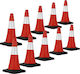 Set of 10 Traffic Cones Reflective Weighted 51c...