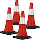 Set of 4 Traffic Cones Reflective Weighted 51cm...