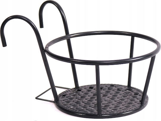 Donica Balcony Planter Hanging Metal Frame Black 22cm