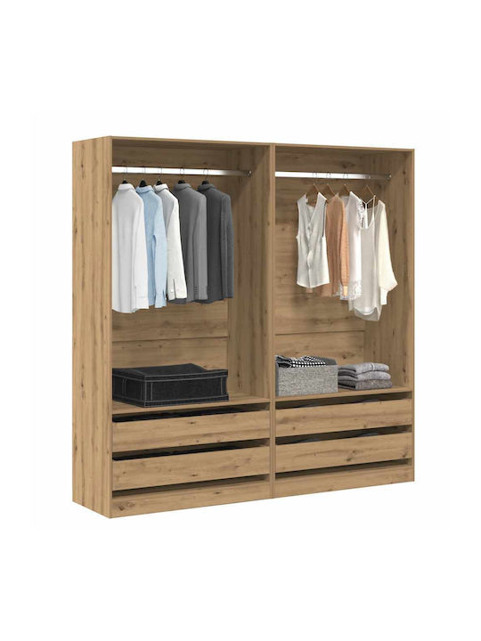 vidaXL Floor Garment Rack made of Wood Brown 100x50x200cm