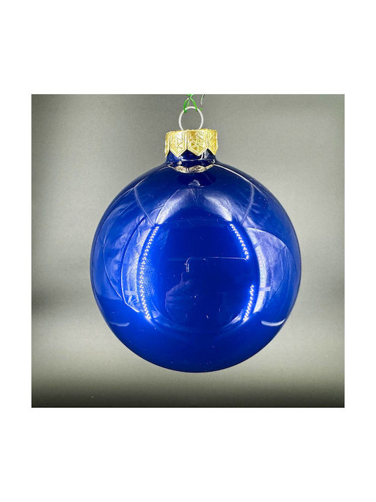 Hängendes Kugel Ornament Ornament Glas Blau 10cm