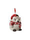 Hanging Owl Ornament Ceramic 6.7x8.3cm