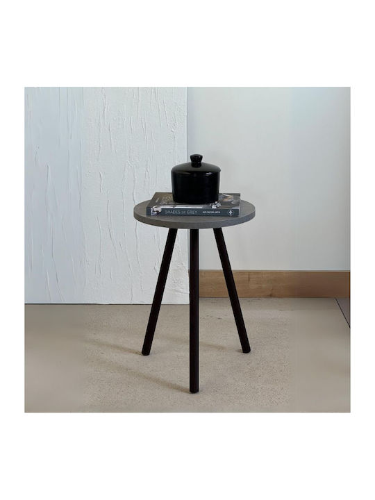 Round Side Coffee Table Roma Wooden Gray Retro ...