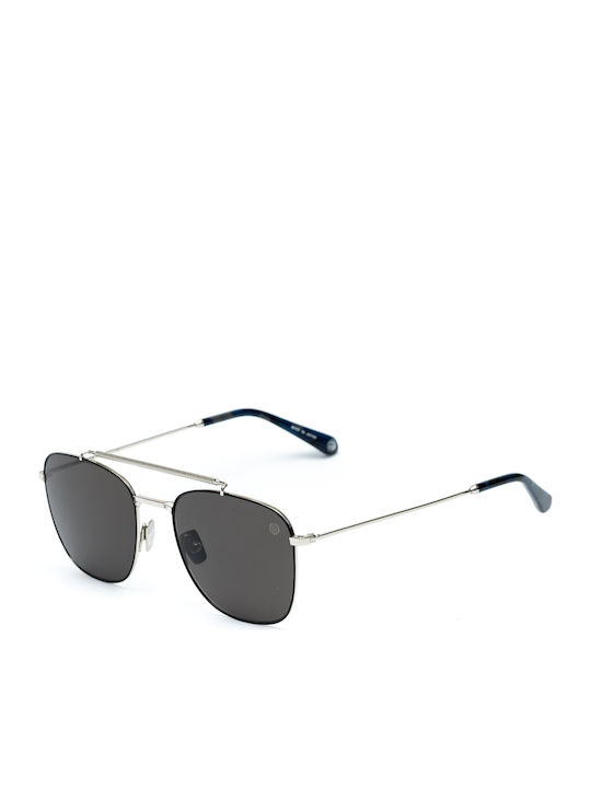 Belstaff Unisex Sunglasses with Silver Metal Frame and Gray Lens