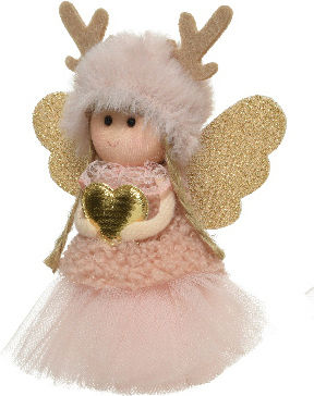 Kaemingk Weihnachtliche Figur Cherub Rosa Länge 9cm