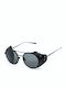 Belstaff Unisex Sunglasses with Black Metal Frame and Black Lens