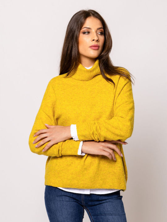 Heavy Tools Women's Sweater Turtleneck Lime