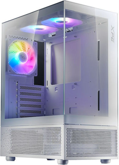 Adata Invader X Gaming Midi Tower Κουτί Υπολογιστή με Πλαϊνό Παράθυρο και RGB Φωτισμό Λευκό