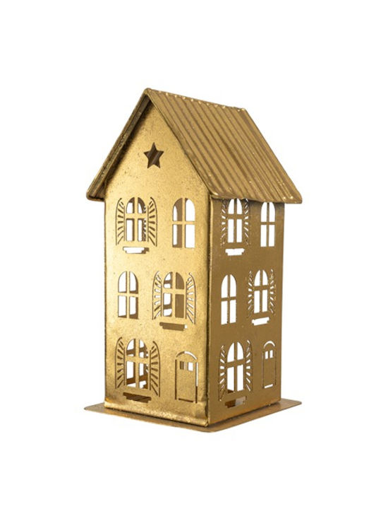 Zen Collection Christmas Metallic Gold Candlestick 23.5x13cm