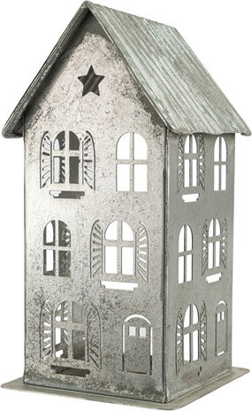 Zen Collection Christmas Metallic Silver Candlestick 23.5x13cm