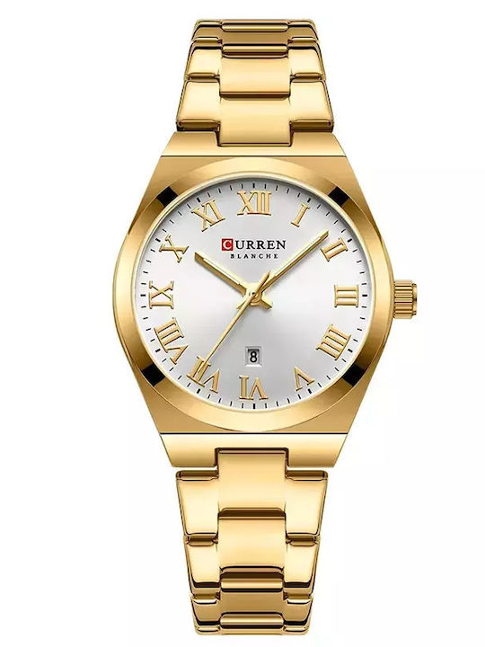Curren Women's Watch with Gold Metal Bracelet