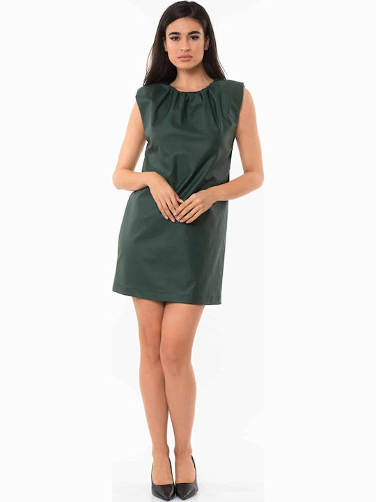 Sommer Mini Leder Kleid Grün