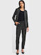 Women's Fabric Trousers with Elastic Gray