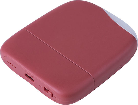 Xoopar Ice-P ECO Power Bank 5000mAh με Θύρα USB-C Κόκκινο