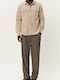 Langärmeliges Zeichenfolge Overshirt Hell Desert Sand