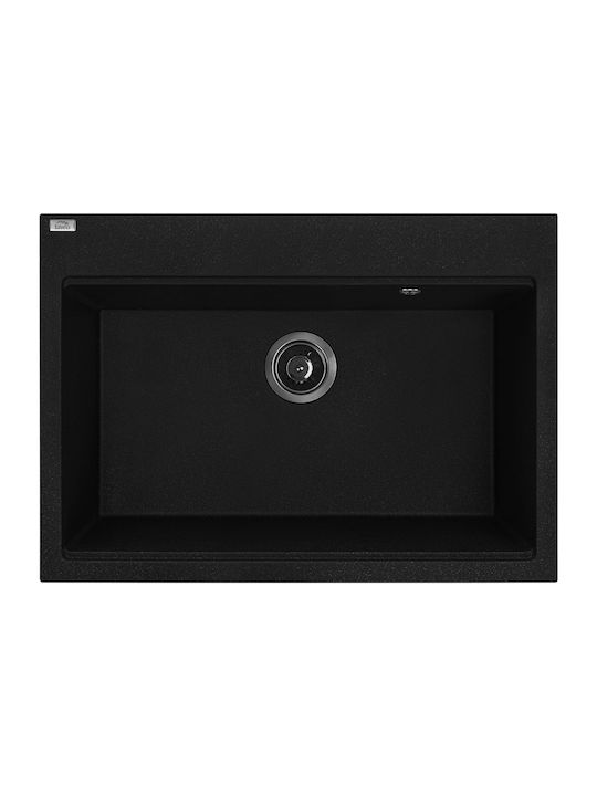 Laveo Drop-In Sink Synthetic Granite W70xD50cm Black