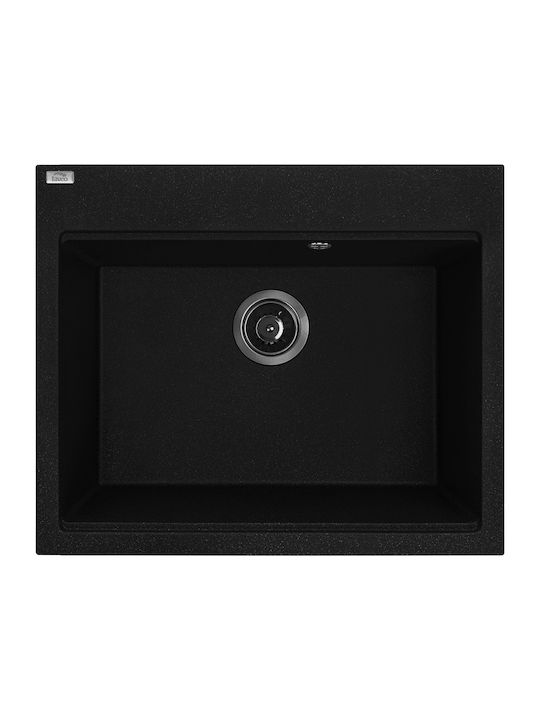 Laveo Drop-In Мивка от Синтетичен Гранит Ш60xД50см Черен