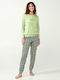 Vamp Winter Women's Pyjama Set Green Foam