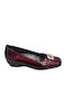 Lackleder Damen Mokassins in Burgundisch Farbe