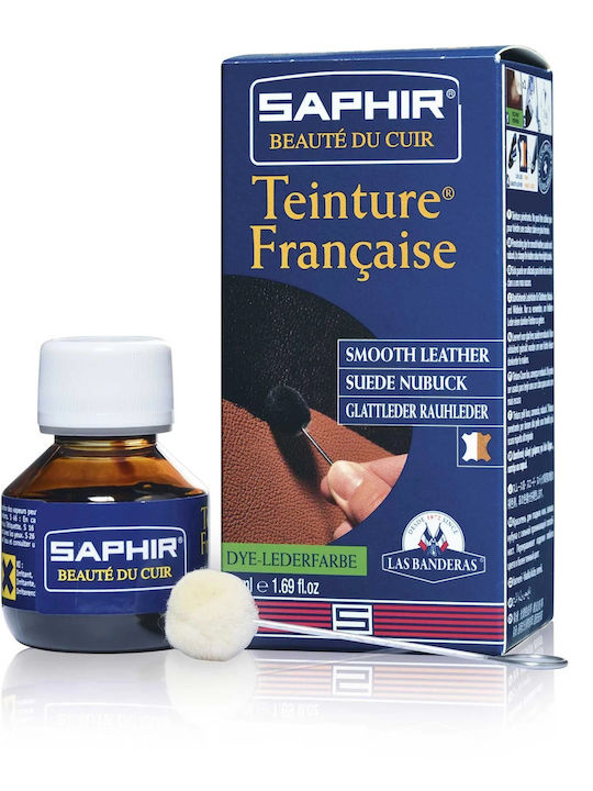 Saphir Teinture Francaise 50 Ml Black 01 Permanent Shoe Dye Shade Black 01