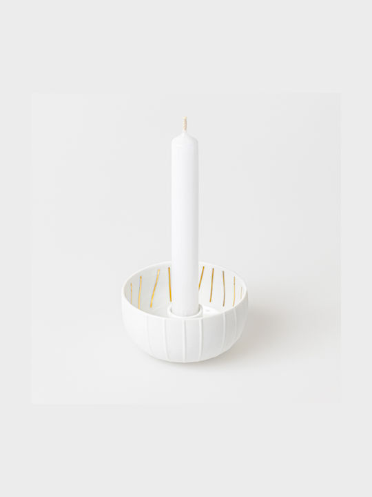 Raeder Porcelain Candle Holder Dot Stripes