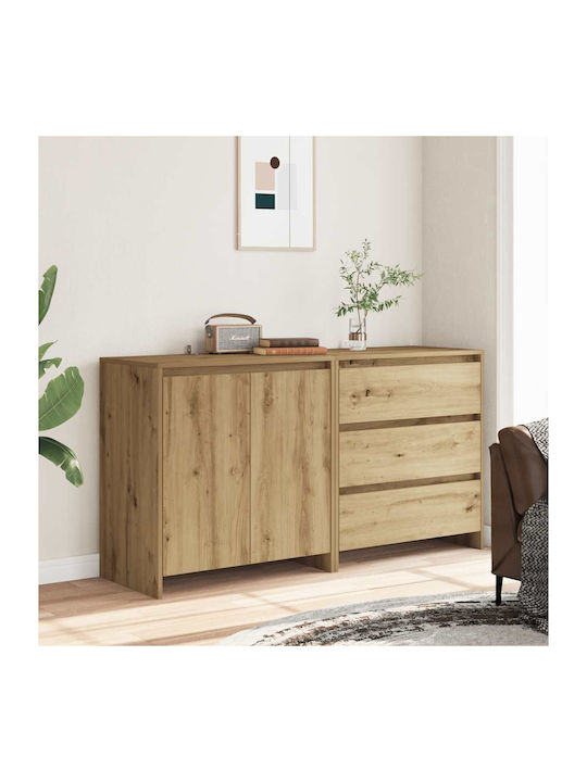 Bufet cu Sertare Technical Oak 140x41x75cm
