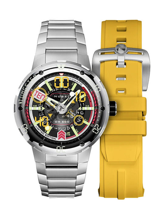 Nubeo Men's Watch 50mm Automatic with Silver Me...