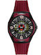 Nubeo Ceas Barbati 44mm Automat cu Culoare Bordeaux Cauciuc Cureaua