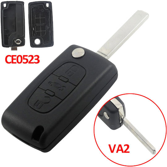Car Key Shell with Blade with 3 Buttons for Citroen / Peugeot