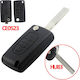 Car Key Shell with Blade with 3 Buttons for Citroen / Peugeot