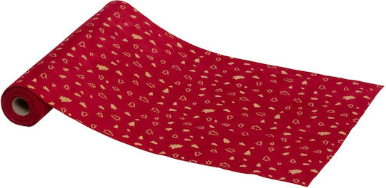 Fééric Lights and Christmas Christmas Tablecloth Runner Fabric Red L300xW28cm.