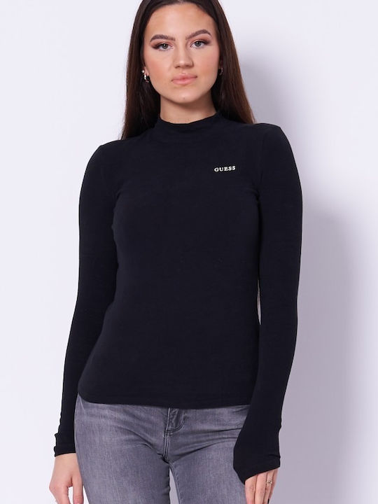 Guess Women's Blouse Cotton Long Sleeve Black