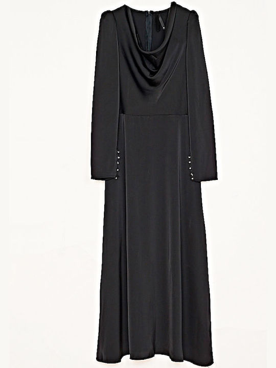 Maxi Abendkleid Drapiert Black