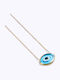 Cuoro Charm Eye from Gold Plated Silver Light Blue