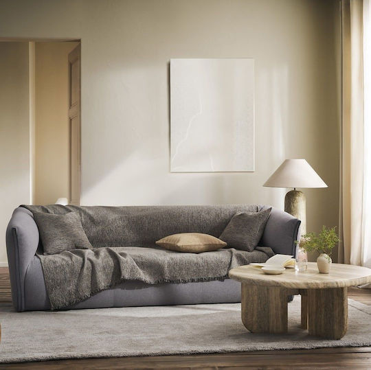 Gofis Home Yrsa Покривка За Фотьойл Шенил 141x180см Сивокафяв 141/22